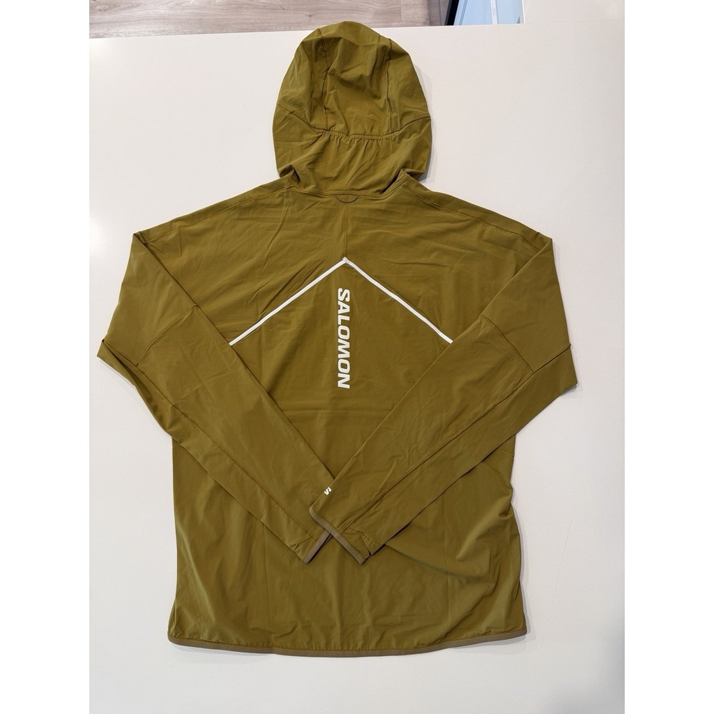 Salomon Sense Aero Hybrid HZ Hoodie Brilliant Olive LC2639300 Mens Large NWT - Picture 2 of 14